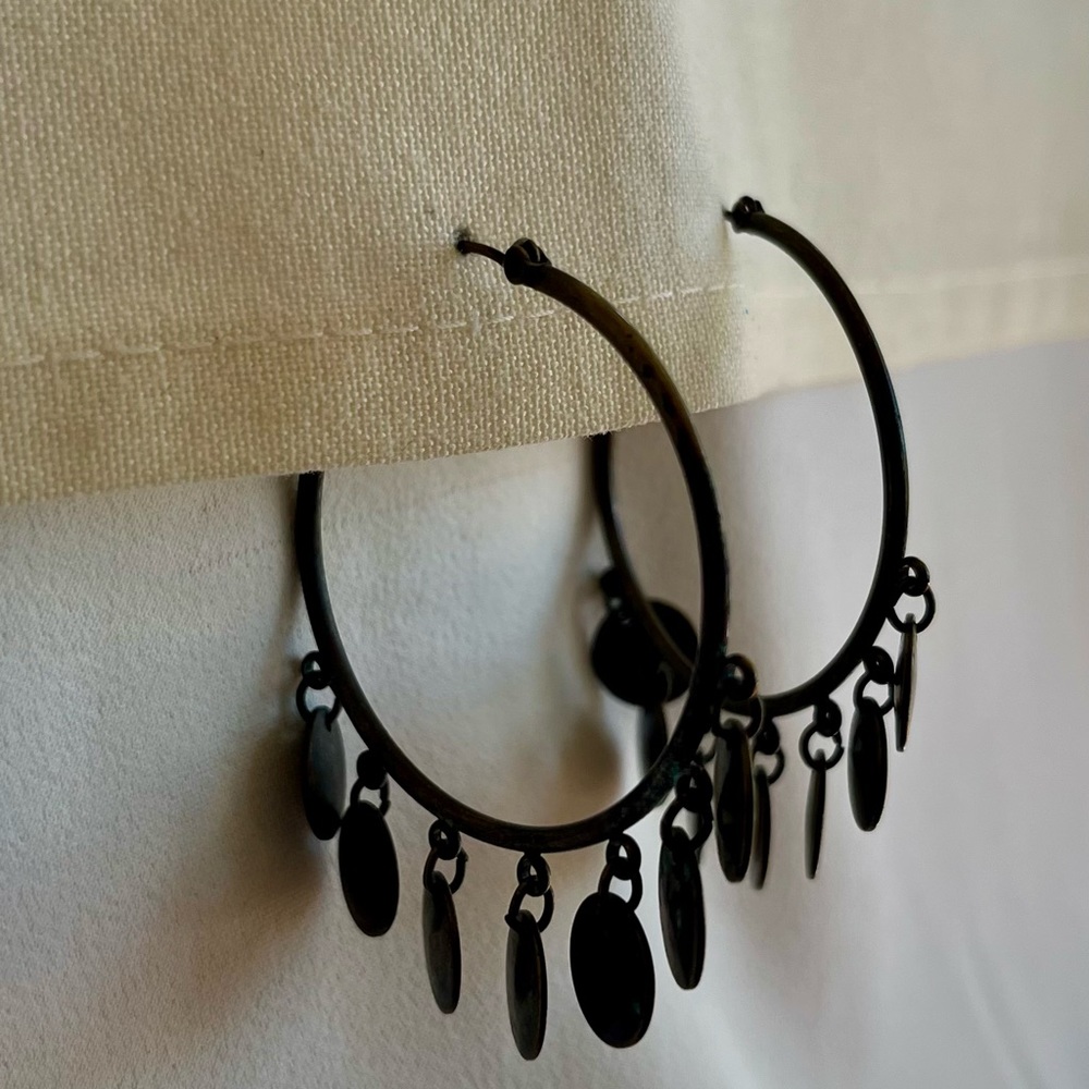 Vintage Robert Rose Hoop Earrings - Picture 11 of 16